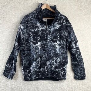 NWT Fitwear Men Black White Marble Print Lightweight Windbreaker Jacket M MEDIUM